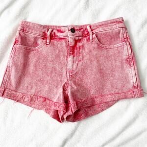Hollister pink high rise short jean shorts mini denim size 9 29 vintage stretch